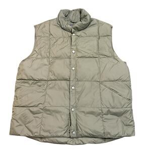 Lands End Men’s olive green goosedown puffer vest, Size L